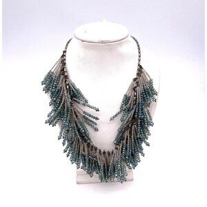 Berry Beaded Chunky Handmade Dangle Drop Long Necklace Extender Chain 16"